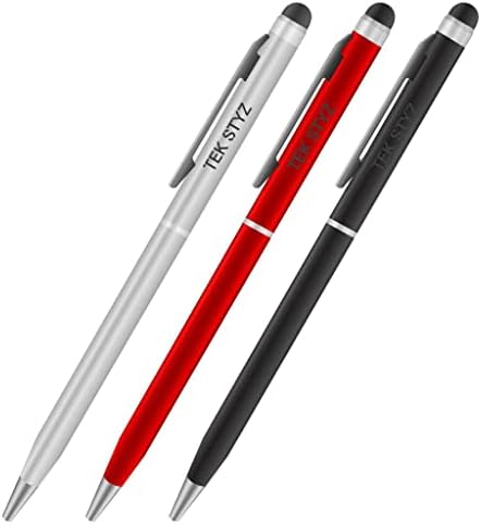 Pro Stylus Pen עבור Yota Yotaphone 2 עם דיו, דיוק גבוה, צורה רגישה במיוחד וקומפקטית למסכי מגע [3 חבילה-שחור-אדום-סילבר]